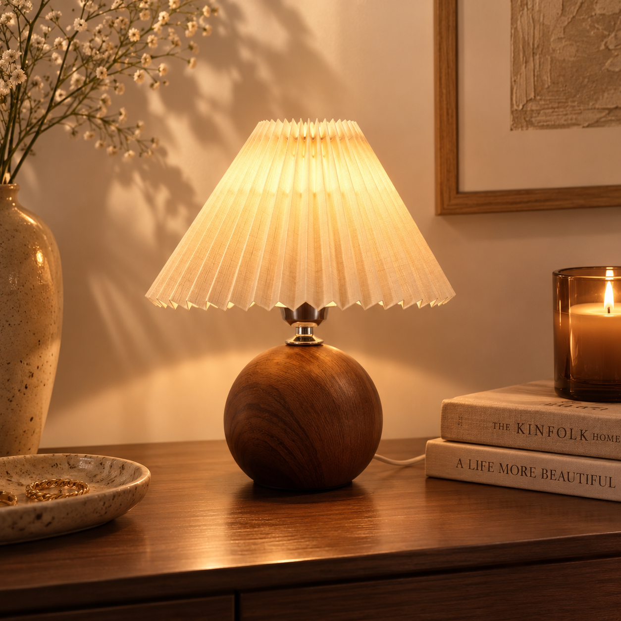 LunaGlow™ Pleated Table Lamp