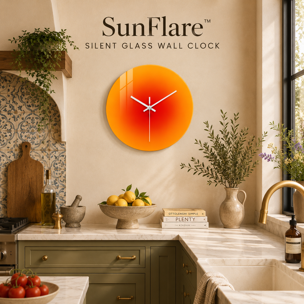 SunFlare™ Glass Wall Clock