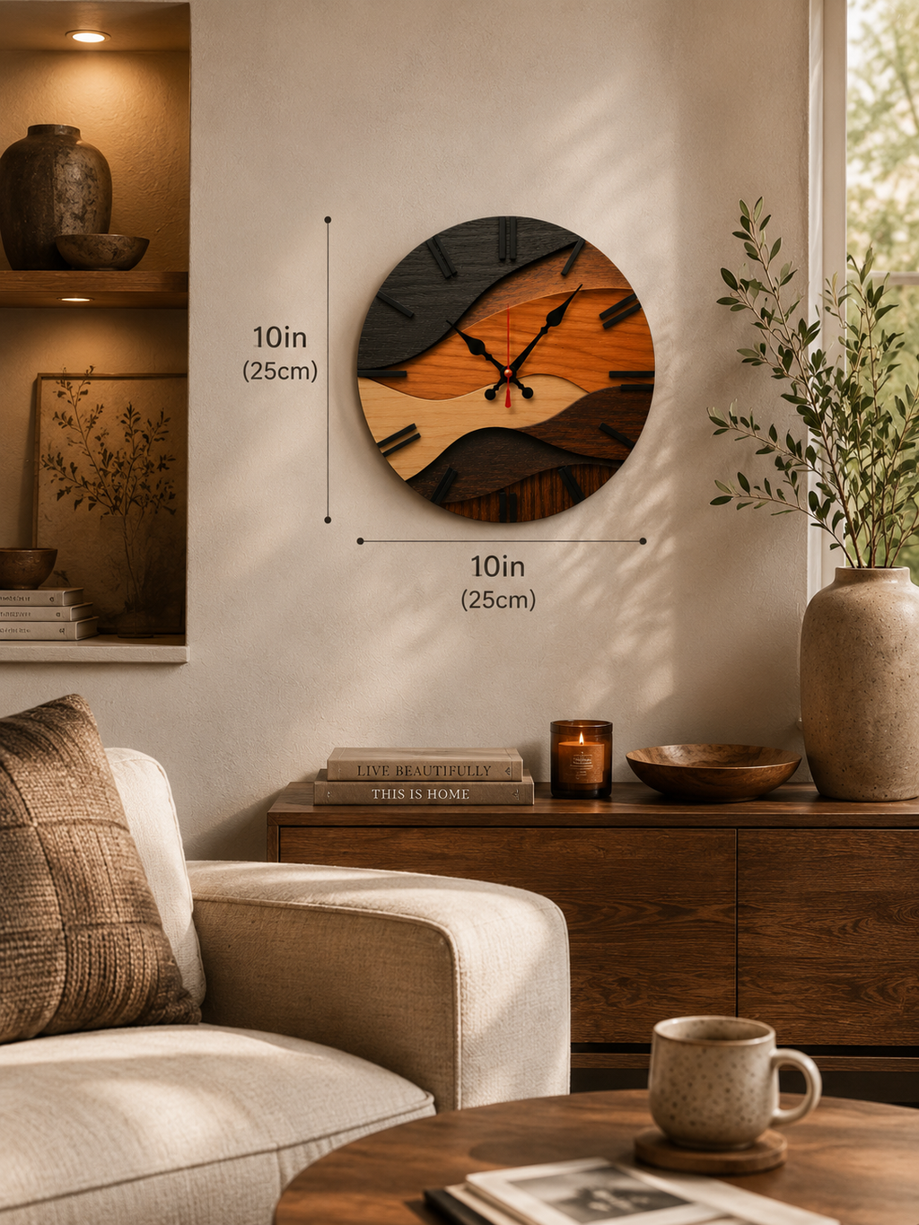 Driftwood™ 2D Silent Wall Clock