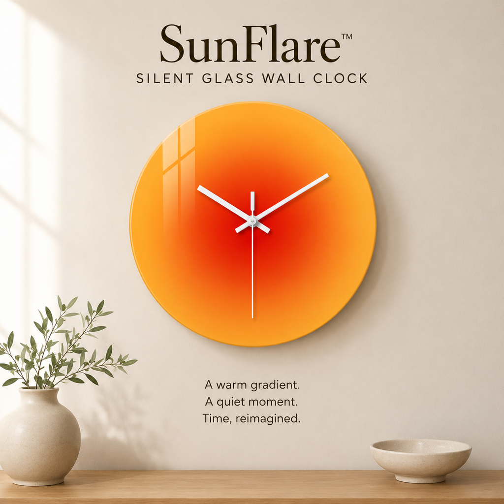 SunFlare™ Glass Wall Clock